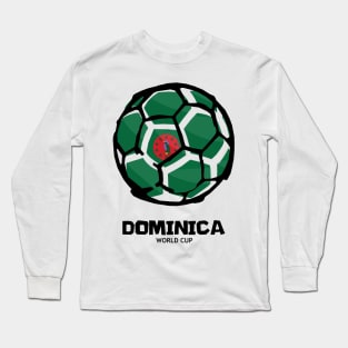 Dominica Football Country Flag Long Sleeve T-Shirt